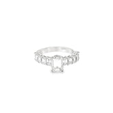 18k White Gold 1.10ct I VS1 Emerald Cut Diamond/ 1.50ct F VS2 Emerald Cut Diamond (5) Each Side Engagement Ring  Certified By GIA #2223349315